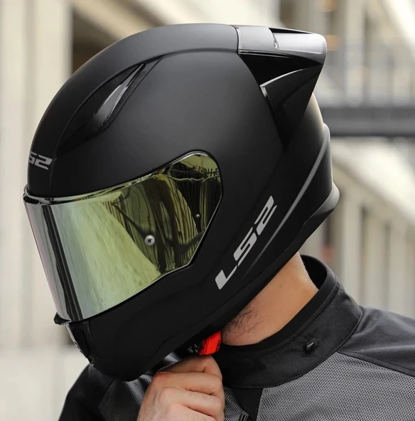 LS2 Rapıd 2 Race Mat Siyah Fullface Motosiklet Kaskı Gold Camlı - 3