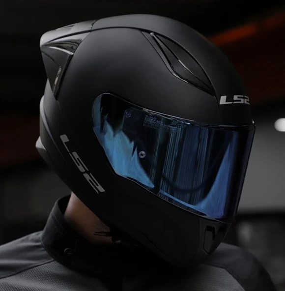 LS2 Rapıd 2 Race Mat Siyah Fullface Motosiklet Kaskı Mavi Camlı - 3
