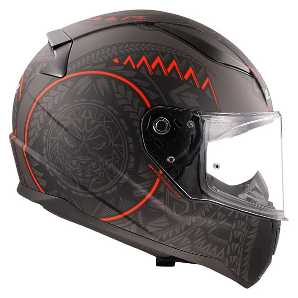 LS2 RAPID 2 TAKAROA MAT SİYAH-KIRMIZI KAPALI MOTOSİKLET KASKI - 2