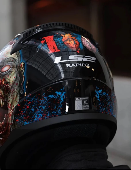 Ls2 Rapıd 2 Zombıe Fullface Motosiklet Kaskı Kırmızı Camlı - 6