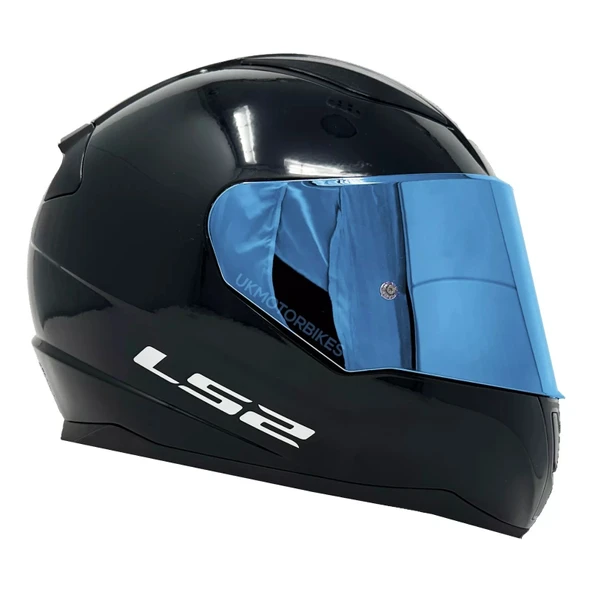 Ls2 Rapıd 2 Parlak Siyah Fullface Motosiklet Kaskı Mavi Camlı - 2
