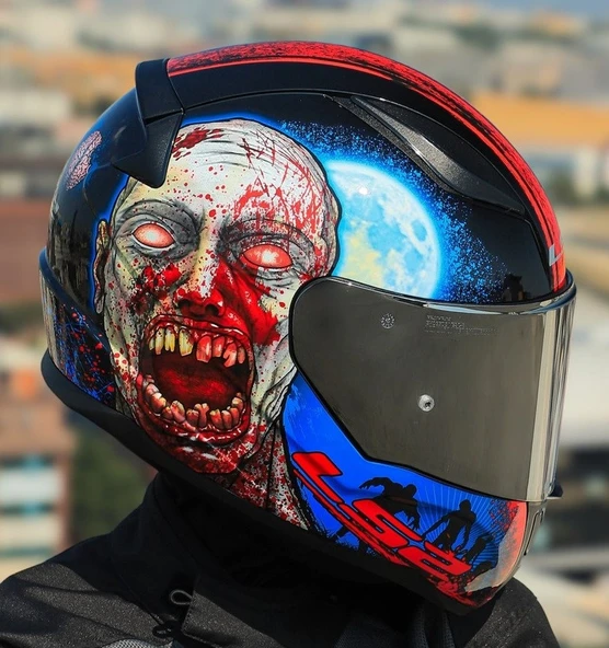 Ls2 Rapıd 2 Zombıe Fullface Motosiklet Kaskı Gri Camlı - 3