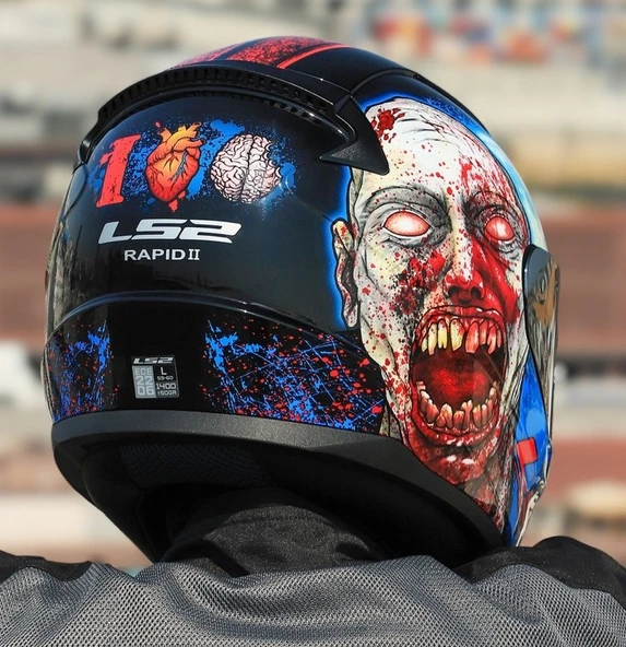 Ls2 Rapıd 2 Zombıe Fullface Motosiklet Kaskı Gri Camlı - 5