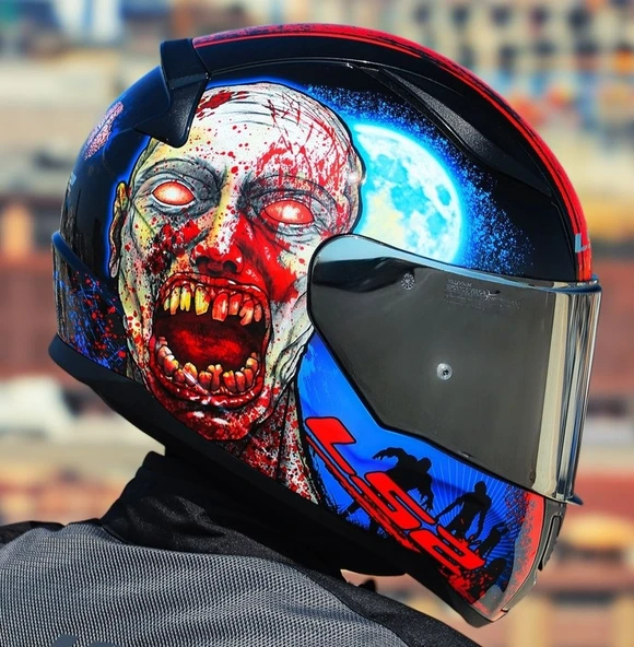 Ls2 Rapıd 2 Zombıe Fullface Motosiklet Kaskı Gri Camlı - 4