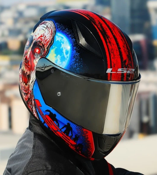 Ls2 Rapıd 2 Zombıe Fullface Motosiklet Kaskı Gri Camlı - 2