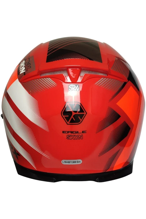 Scoyco X507 Güneş Vizörlü Kapalı Motosiklet Kaskı Turuncu - 4