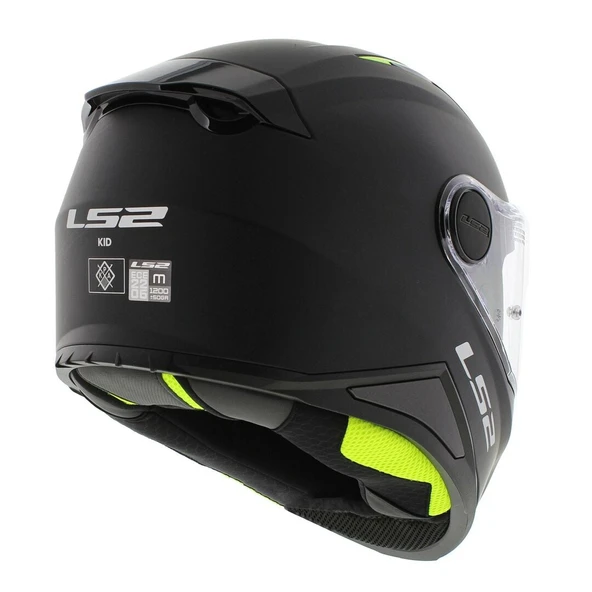 LS2 FF812 KID MAT SİYAH ÇOCUK KAPALI MOTOSİKLET KASKI - 3