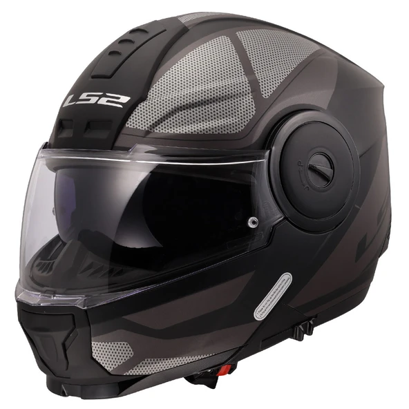 LS2 Scope 2 Axis Çene Açılır Motosiklet Kaskı Mat Siyah-Tıtanıum - Resim 2