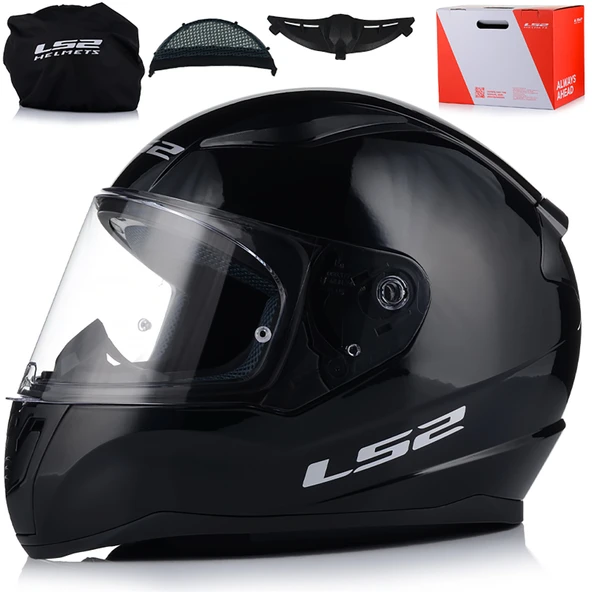 Ls2 Rapıd 2 Parlak Siyah Fullface Motosiklet Kaskı