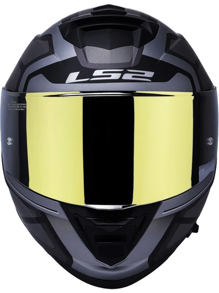 LS2 Storm 2 Faster Mat Tıtanıum Kapalı Motosiklet Kaskı Gold Camlı - 4