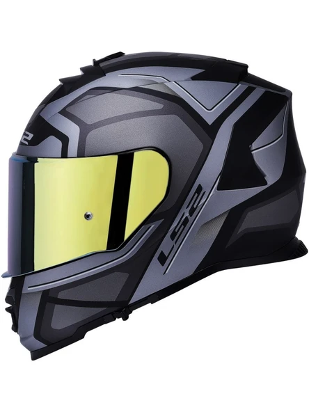 LS2 Storm 2 Faster Mat Tıtanıum Kapalı Motosiklet Kaskı Gold Camlı - 2