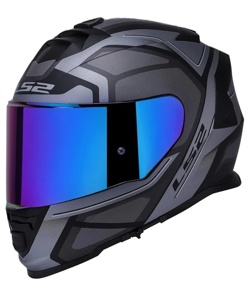 LS2 Storm 2 Faster Mat Tıtanıum Kapalı Motosiklet Kaskı Gökkuşağı Camlı