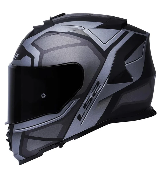 LS2 Storm 2 Faster Mat Tıtanıum Kapalı Motosiklet Kaskı Siyah Camlı - 2