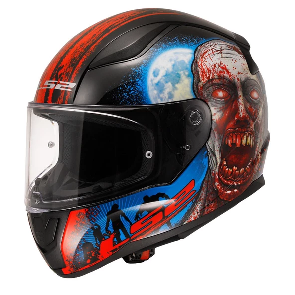 LS2 RAPID 2 ZOMBIE SİYAH-KIRMIZI KAPALI MOTOSİKLET KASKI