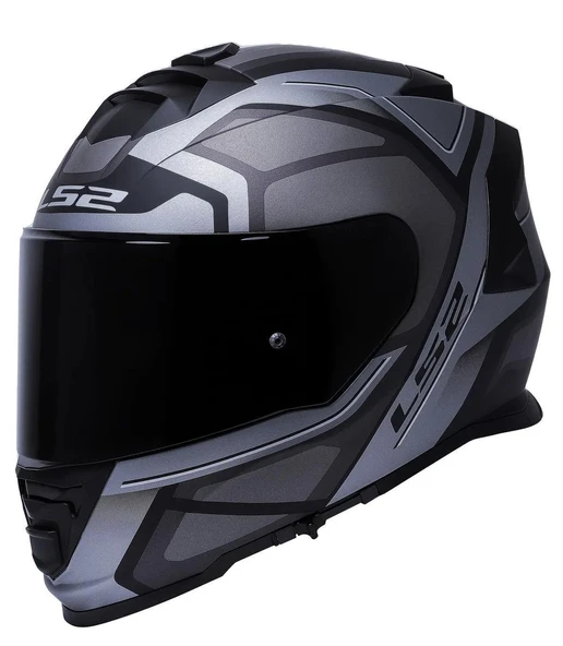 LS2 Storm 2 Faster Mat Tıtanıum Kapalı Motosiklet Kaskı Siyah Camlı