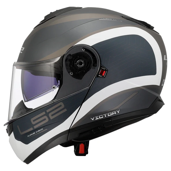 LS2 Strobe 2 Vıctory Gri-mavi-kum Çene Açılır Motosiklet Kaskı - 2