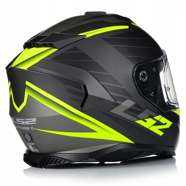 LS2 Storm 2 Nerve Neon Sarı Kapalı Motosiklet Kaskı - 5
