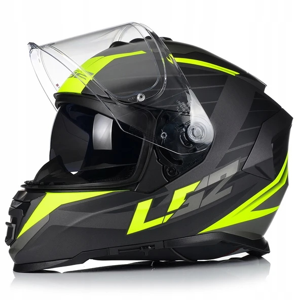 LS2 Storm 2 Nerve Neon Sarı Kapalı Motosiklet Kaskı - 3