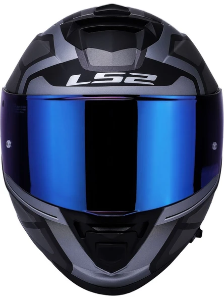 LS2 Storm 2 Faster Mat Tıtanıum Kapalı Motosiklet Kaskı Mavi Camlı - 4