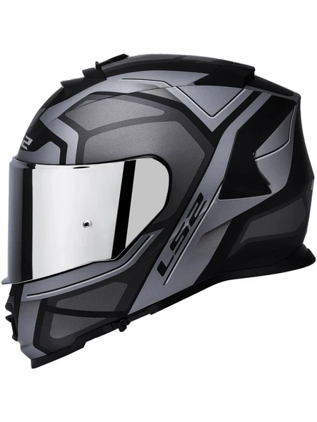 LS2 Storm 2 Faster Mat Tıtanıum Kapalı Motosiklet Kaskı Gri Camlı - 2