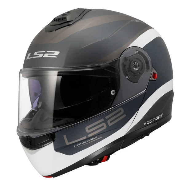 LS2 Strobe 2 Vıctory Gri-mavi-kum Çene Açılır Motosiklet Kaskı