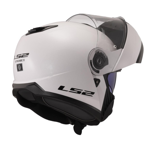 LS2 Strobe 2 Beyaz Çene Açılır Motosiklet Kaskı - 2