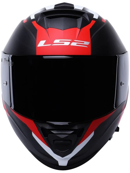 LS2 Storm 2 Nerve Kırmızı Kapalı Motosiklet Kaskı Siyah Camlı - 4