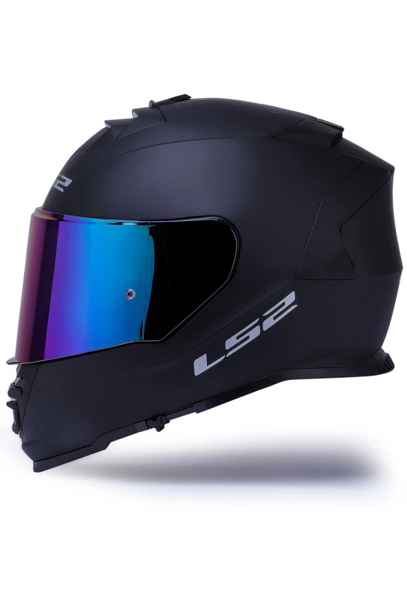 Ls2 Storm 2 Mat Siyah Kapalı Motosiklet Kaskı Gökkuşağı Camlı