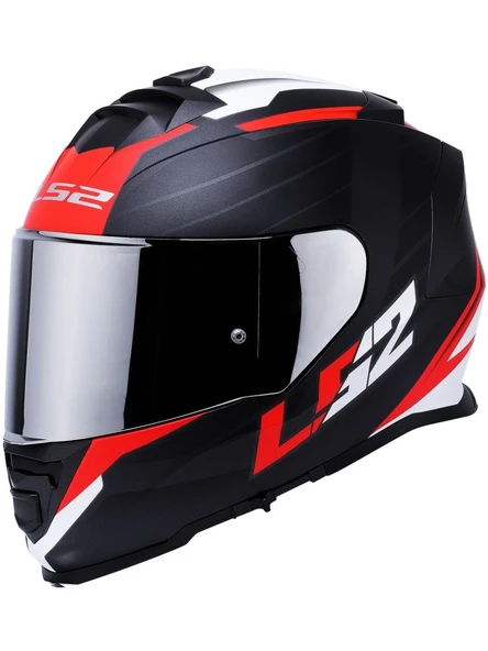 LS2 Storm 2 Nerve Kırmızı Kapalı Motosiklet Kaskı Gri Camlı