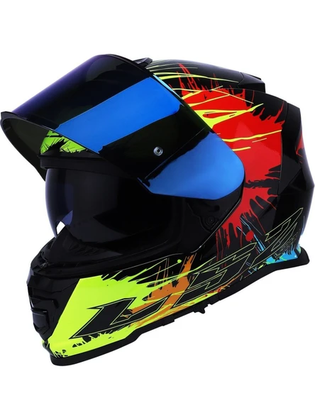 LS2 Storm 2 Drop  Kapalı Motosiklet Kaskı Mavi Camlı - 3