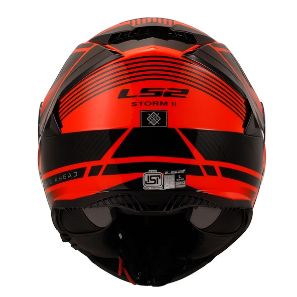 LS2 Storm 2 Dodger Neon Turuncu Kapalı Motosiklet Kaskı Siyah Camlı - 4