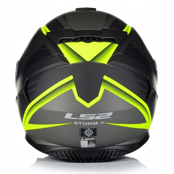 LS2 Storm 2 Nerve Neon Sarı Kapalı Motosiklet Kaskı Siyah Camlı - 5