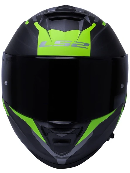 LS2 Storm 2 Nerve Neon Sarı Kapalı Motosiklet Kaskı Siyah Camlı - 3