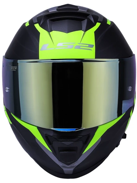 LS2 Storm 2 Nerve Neon Sarı Kapalı Motosiklet Kaskı Gold Camlı - 4