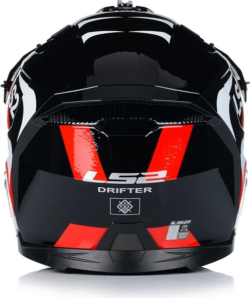 LS2 Drıfter Trıalıty Çene Çıkarılabilir Modüler Motosiklet Kaskı Kırmızı- Siyah - Resim 7