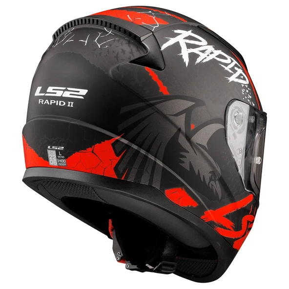 LS2 RAPID 2 RAVEN KIRMIZI FULLFACE MOTOSİKLET KASKI ŞEFAF CAMLI - 3