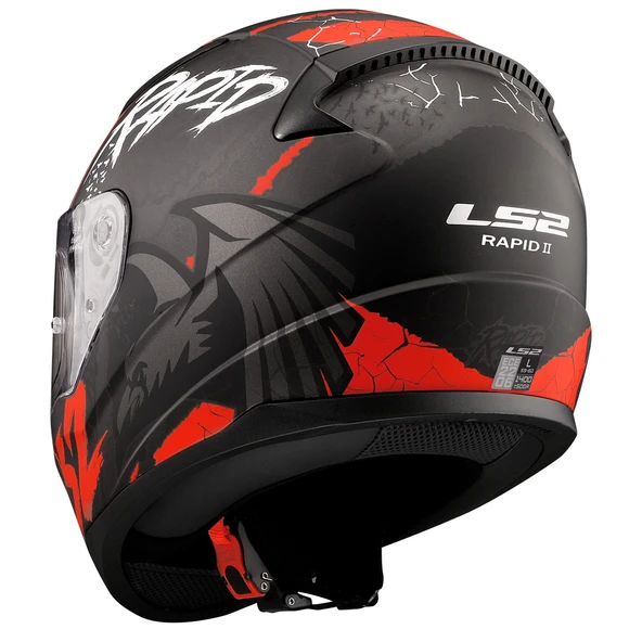 LS2 RAPID 2 RAVEN KIRMIZI FULLFACE MOTOSİKLET KASKI ŞEFAF CAMLI - 4