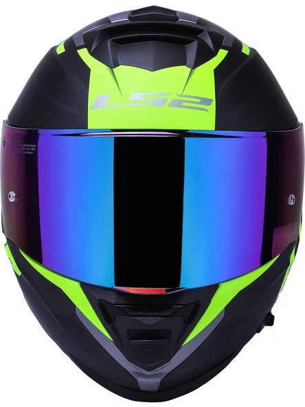 LS2 Storm 2 Nerve Neon Sarı Kapalı Motosiklet Kaskı Gökkuşağı Camlı - 4