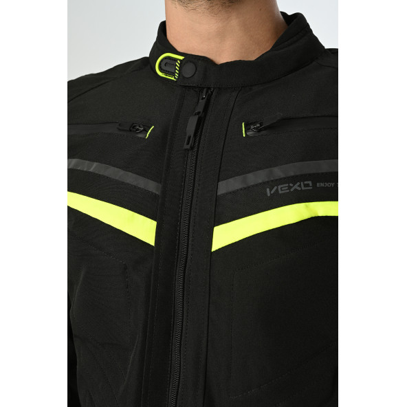 Vexo Calıfornıa 4 Mevsim Motosiklet Montu Siyah-Neon Sarı - 5