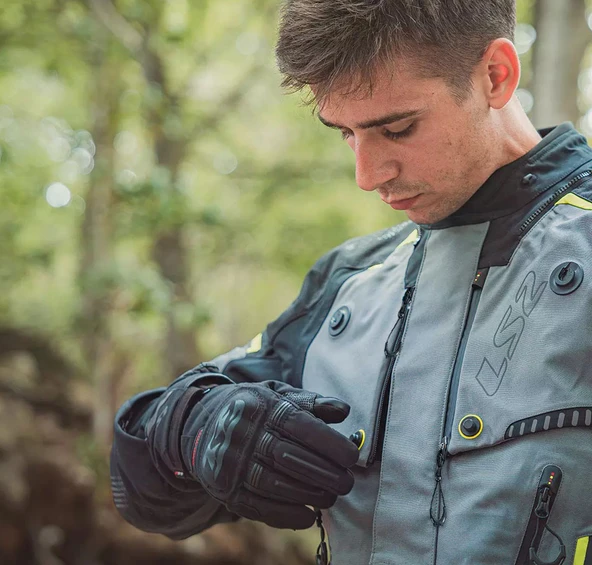 LS2 Apollo Siyah-Gri-Neon Sarı 4 Mevsim Motosiklet Montu - Resim 3