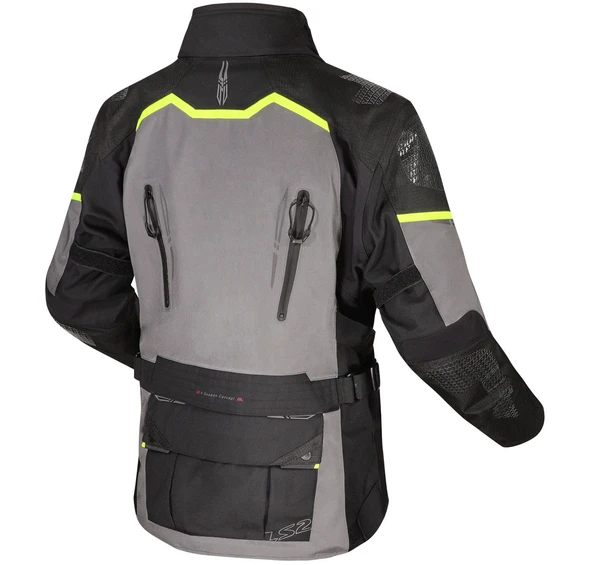 LS2 Apollo Siyah-Gri-Neon Sarı 4 Mevsim Motosiklet Montu - Resim 2