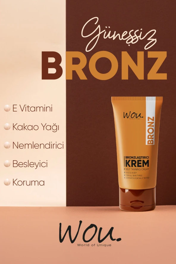 Wou Güneşsiz Bronzlaştırıcı ve Nemlendirici Krem Self Tanning 50 ml - 2