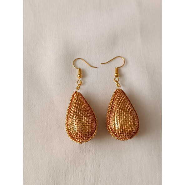 Damla Model Altın Kaplama Küpe- Anka Gemstone - 3