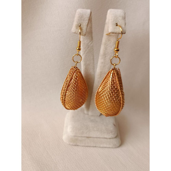 Damla Model Altın Kaplama Küpe- Anka Gemstone - 4