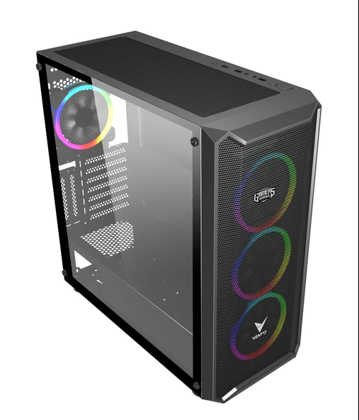 GAMERS ARENA VENTO VG16AL MESH 4x120MM RGB FAN E-ATX GAMING KASA - 2
