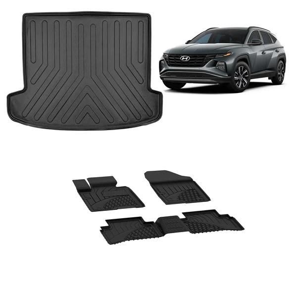 Sahler Hyundai Tucson 2021+ 4.5D Paspas ve Rizline 3D Bagaj Havuzu ürün görseli