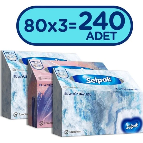 Selpak El ve Yüz Havlusu x 3 Paket 240 Yaprak