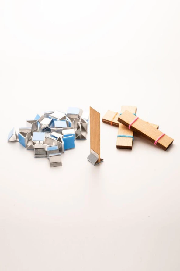 Ahşap Mum Fitili + Yapışkanlı Sehpa - 30 Adet ( 20mm x 75mm x 0,5mm ) ürün görseli