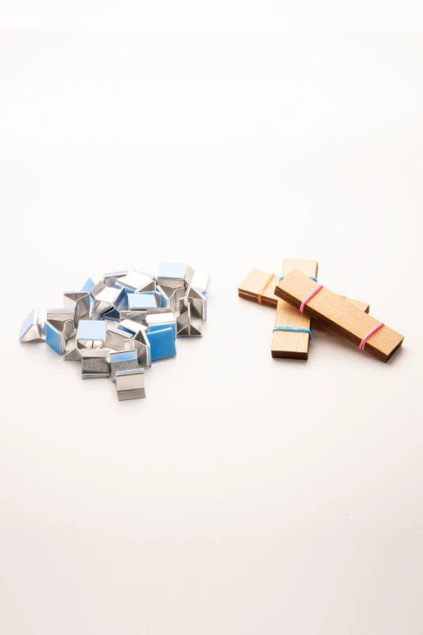 Ahşap Mum Fitili + Yapışkanlı Sehpa - 30 Adet ( 20mm x 75mm x 0,5mm ) - Resim 2