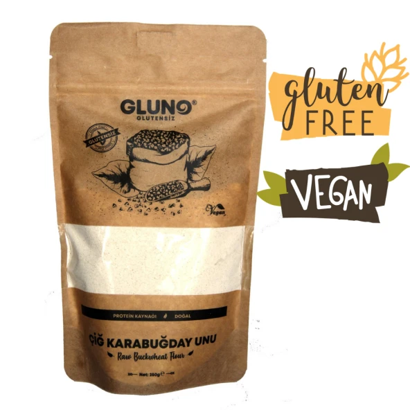 GLUNO GLUTENSİZ ÇİĞ KARABUĞDAY UNU 250 GR